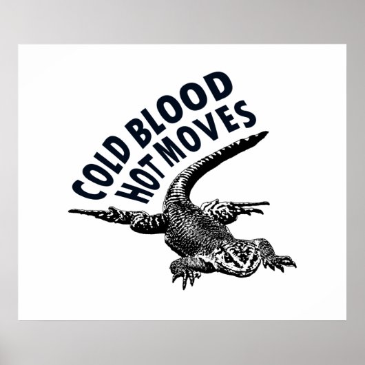 Poster Illustration graphique Lizard avec phase sarcastiq (Devant)