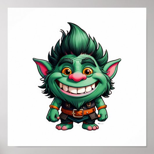 Poster Illustration Happy Little Troll Chibi (Devant)