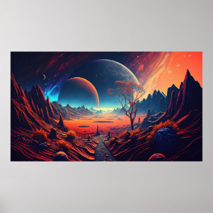 Poster Illustration horizontale de l'avenir