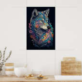 Poster Illustration Hunter Wolf (Cuisine)