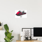 Poster Illustration Jet ski (Bureau à domicile)