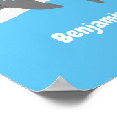 Poster Illustration joyeuse du grand requin blanc (Coin)