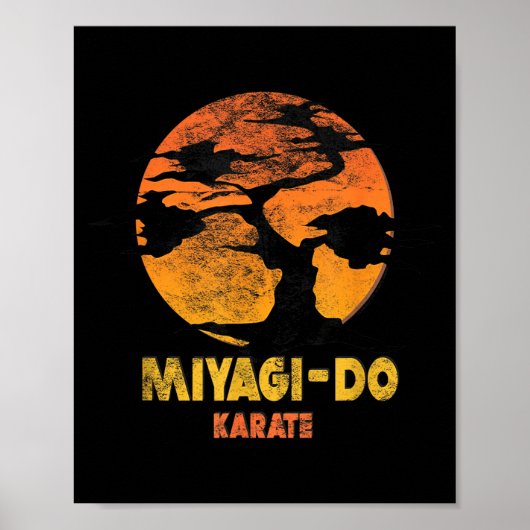 Poster Illustration Karate Kid Miyagi Do Sunset (Devant)