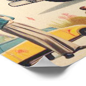 Poster Illustration kitsch des années 1950 (Coin)