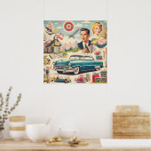 Poster Illustration kitsch des années 1950 (Cuisine)