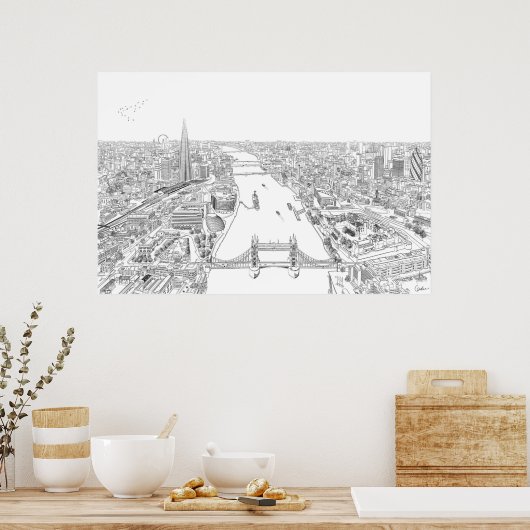 Poster Illustration Londres (Cuisine)