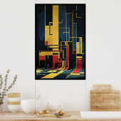 Poster Illustration magnifique aux couleurs vives (Cuisine)