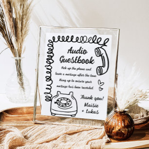 Poster Illustration manuscrite Whimsical Audio Guestbook