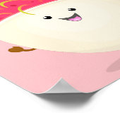 Poster Illustration mignon du ramboutan rose (Coin)