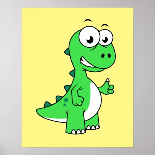 Poster Illustration Mignonne Du Tyrannosaurus Rex. 2 (Devant)