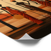 Poster Illustration minimaliste des filles africaines (Coin)