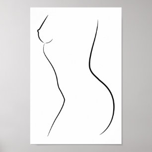 Poster Illustration moderne corporelle féminine de minima