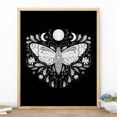 Poster Illustration moderne de la teigne Abstraite noire 