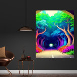 Poster Illustration moderne de style rétro<br><div class="desc">Poster d'illustration moderne tendance. Une scène rétro magique et vibrante.</div>