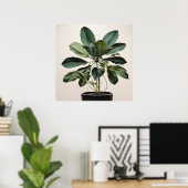 Poster Illustration moderne du Plante vert (Bureau à domicile)