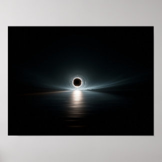 Poster Illustration monochrome de l'homme solitaire sur l