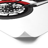 Poster Illustration motocyclette de style hélicoïdal (Coin)