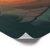 Poster Illustration Mountain Sunrise : Paysage détaillé (Coin)