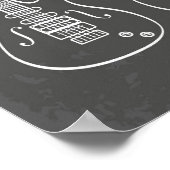 Poster Illustration musicale trio guitare rétro (Coin)