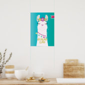 Poster Illustration No Drama Llama Monogramme (Cuisine)