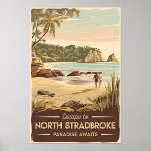 Poster Illustration North Stradbreak Island Australie