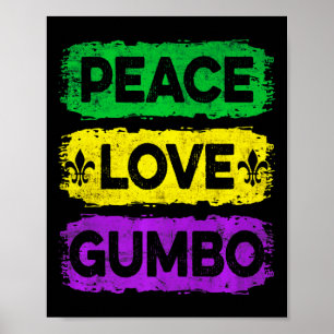 Poster Illustration nouvelle du gumbo vintage paix amour