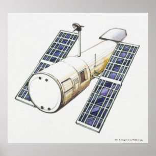 Poster Illustration of satellite used for detecting