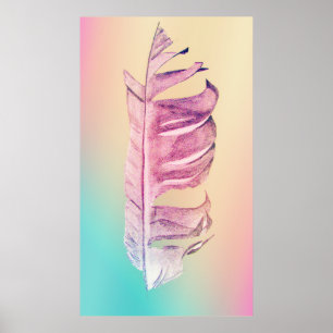 Poster Illustration originale de dessin de plumes