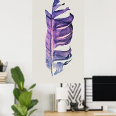 Poster Illustration originale de dessin de plumes (Bureau à domicile)