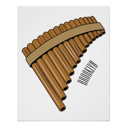 Poster Illustration Pan flûte / panpipes (Devant)