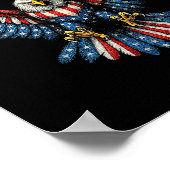 Poster Illustration patriotique aigle royal drapeau améri (Coin)