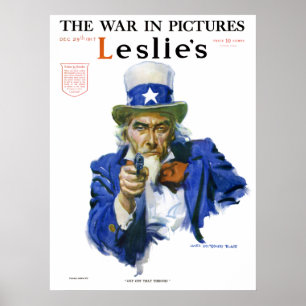 Poster Illustration patriotique vintage de l'oncle Sam po
