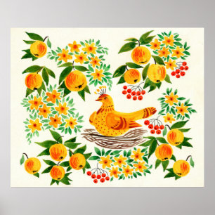 Poster illustration peinte à la main : Turtledove