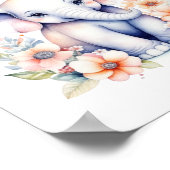 Poster Illustration personnalisée d'un bébé éléphant mign (Coin)