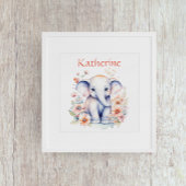 Poster Illustration Personnalisée d'un Éléphant de Bébé M