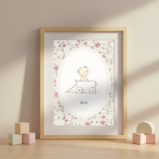Poster Illustration personnalisée d'un ours mignon pour b