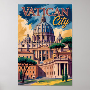 Poster Illustration picturale de la Cité du Vatican Art d