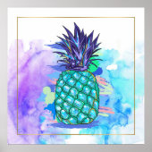 Poster Illustration Pine-Apple aquarelle (Devant)