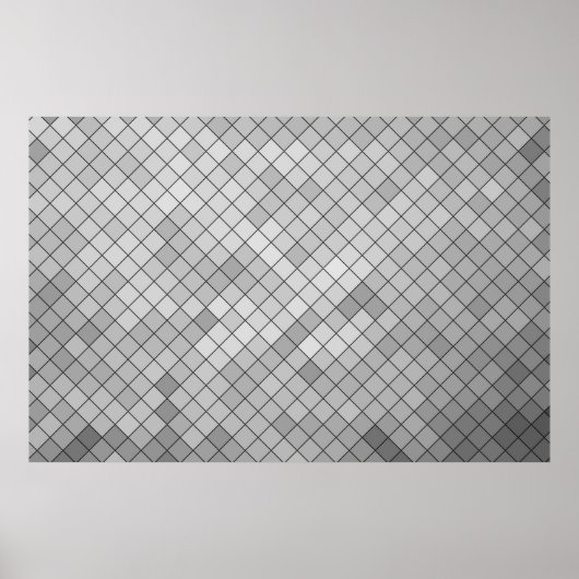 Poster Illustration polygonale grise, composée de tria (Devant)