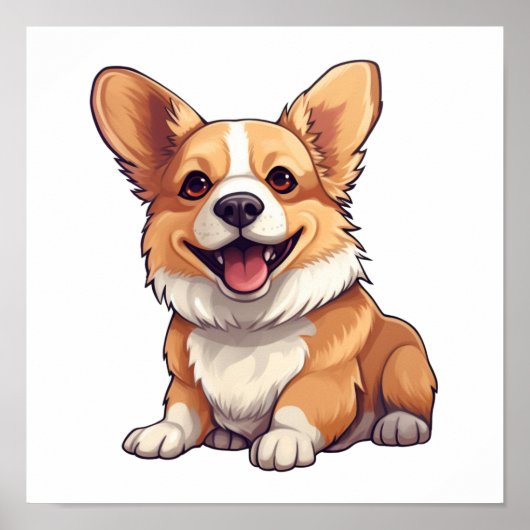 Poster Illustration pour chien de dessin (Devant)