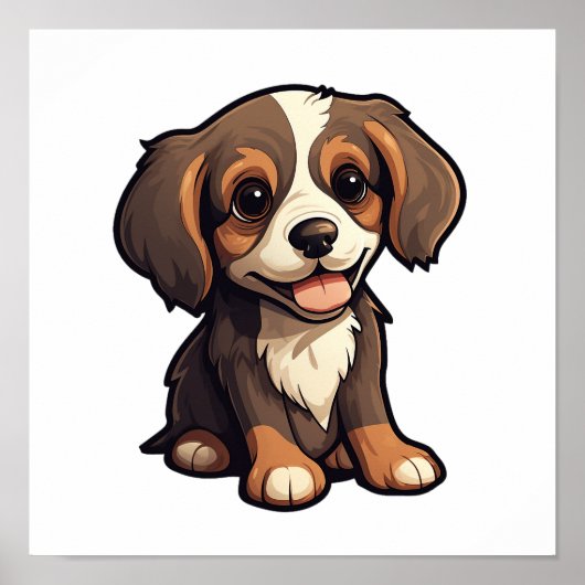 Poster Illustration pour chien de dessin (Devant)