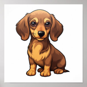 Poster Illustration pour chien de dessin