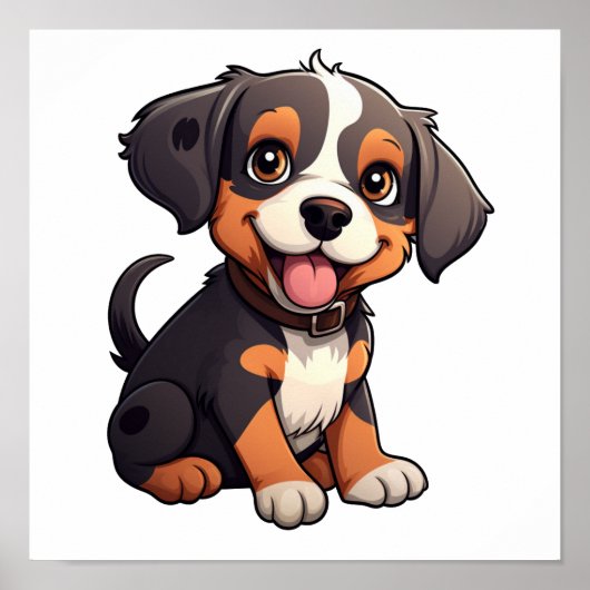 Poster Illustration pour chien de dessin (Devant)