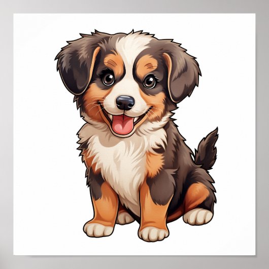 Poster Illustration pour chien de dessin (Devant)