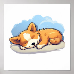 Poster Illustration pour chien de dessin