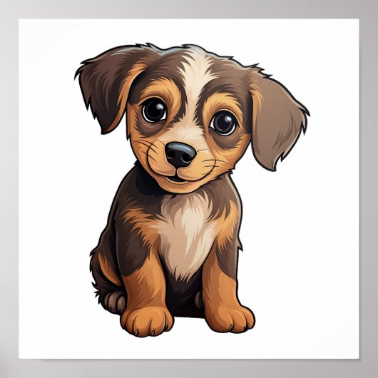 Poster Illustration pour chien de dessin (Devant)