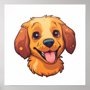 Poster Illustration pour chien de dessin