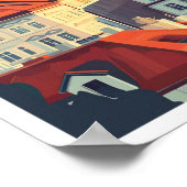 Poster Illustration Prague Czech Art Travel Place (Coin)