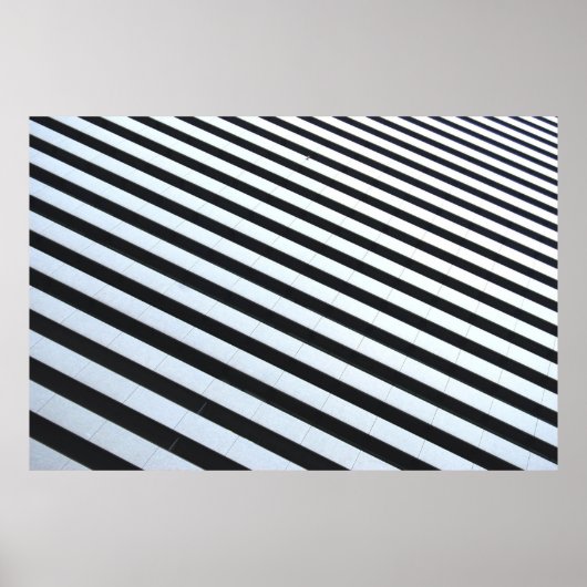 Poster Illustration rayée blanche et noire (Devant)