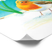 Poster Illustration Red Robin Bird (Coin)